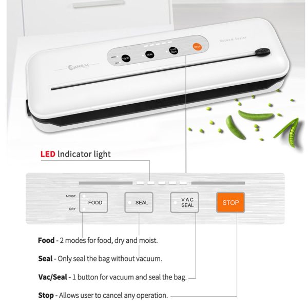 SANSAI 110W Vacuum Food Sealer Fresh Storage Sous Vide WHITE - Image 5