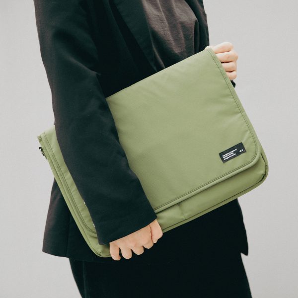 15.6/16 inch Laptop Sleeve Padded Shoulder Bag Travel Carry Case LATO KHAKI - Image 9