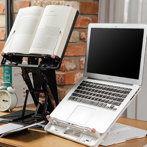 Adjustable Laptop Stand Foldable Tablet Book PC Holder Desk WHITE - Image 3