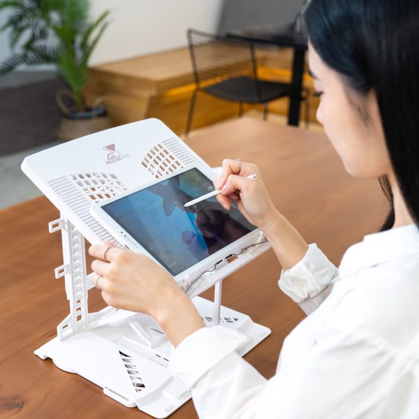 Adjustable Laptop Stand Foldable Tablet Book PC Holder Desk WHITE - Image 7