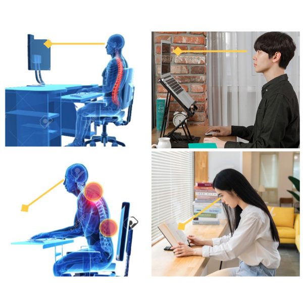 Adjustable Laptop Stand Foldable Tablet Book PC Holder Desk WHITE - Image 9