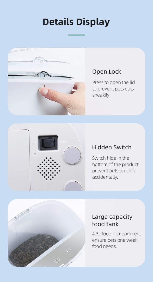 Smart Automatic Pet Dog Cat Rabbit Feeder Smartphone Camera APP for iPhone Android - Image 10