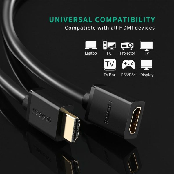 UGREEN 10145 4K 3D HDMI Male to Female Extension Cable 3M - Image 5
