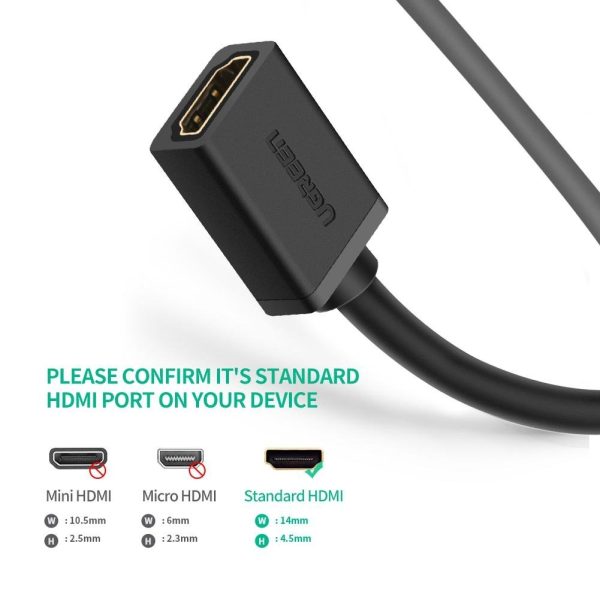 UGREEN 10145 4K 3D HDMI Male to Female Extension Cable 3M - Image 6