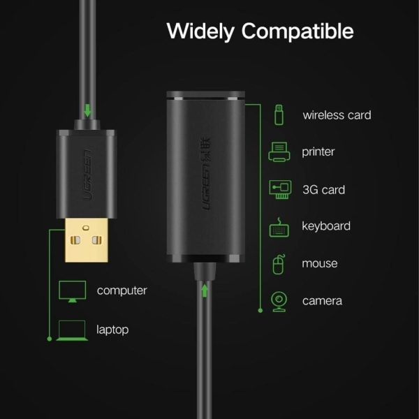 UGREEN 10321 USB 2.0 Active Extension Cable with Chipset 10M - Image 4