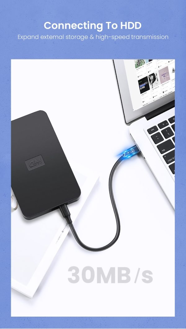 UGREEN 10353 USB-A to Mini-USB Cable 0.25M - Image 5