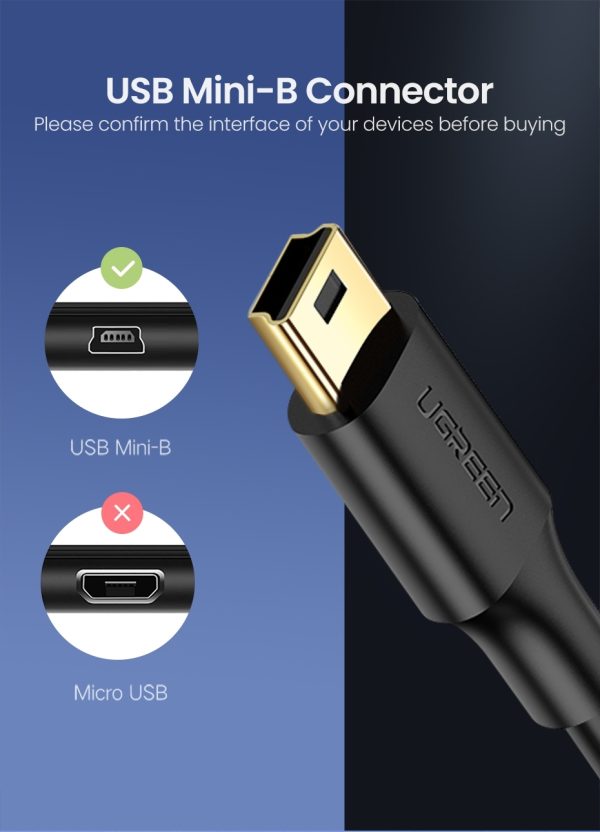 UGREEN 10355 USB-A to Mini-USB Cable 1M - Image 3