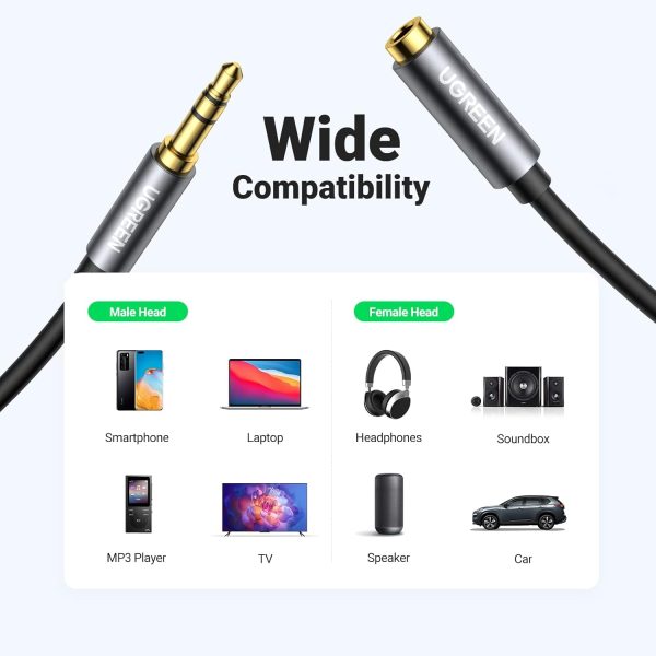 UGREEN 10592 3.5mm Headphone Extension Cable 1m - Image 7