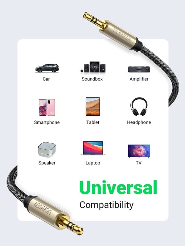 UGREEN 10604 3.5mm Male to Male Aux Stereo Audio Cable 2M - Image 6
