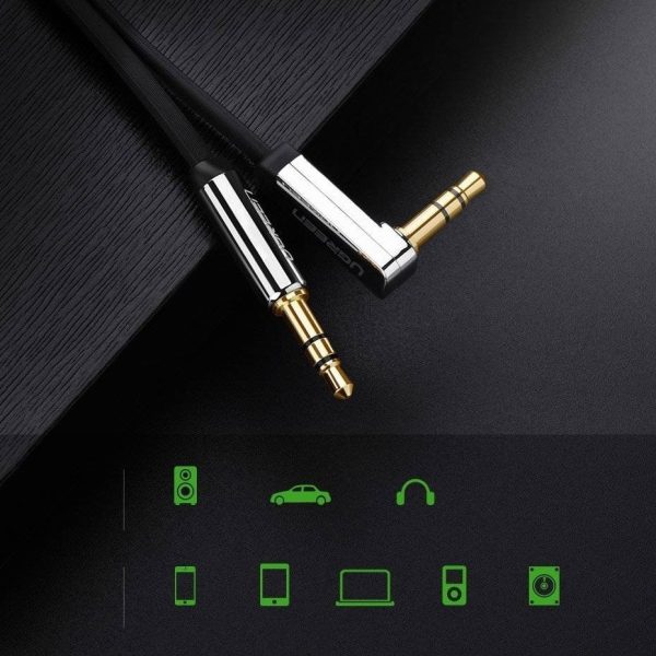 UGREEN 10729 3.5mm Male to 3.5mm Right Angle 3.5mm Aux Cable 5m (Black) - Image 4