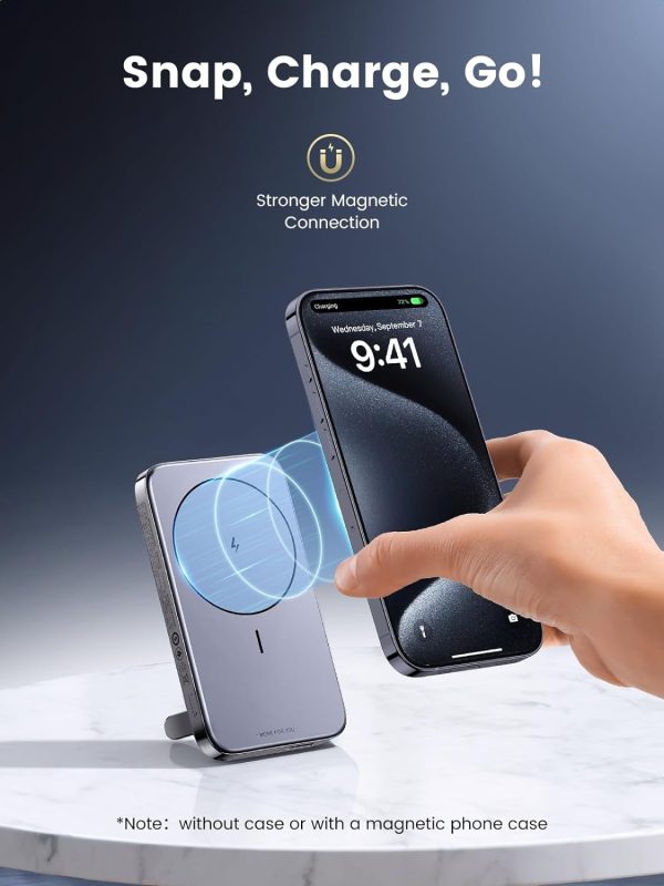 UGREEN 15086 10000mAh Magnetic Wireless Power Bank (Sapce Gray) - Image 3