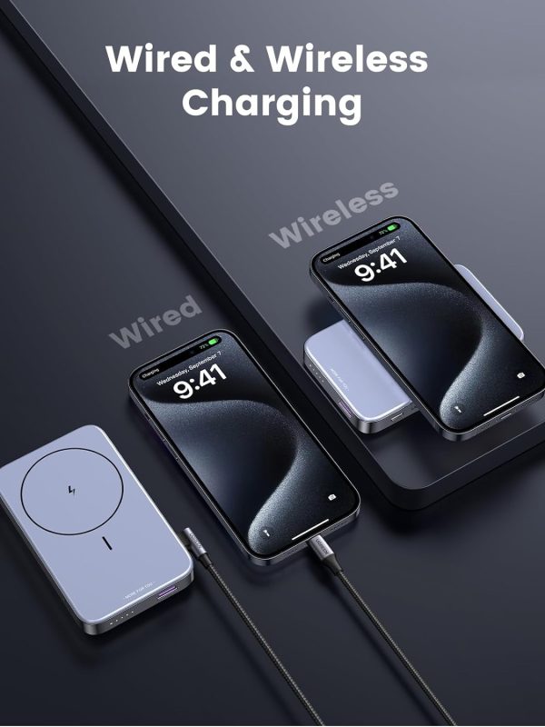UGREEN 15086 10000mAh Magnetic Wireless Power Bank (Sapce Gray) - Image 9