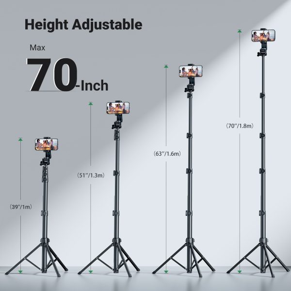 UGREEN 15609 Cell Phone Selfie Stick Tripod 1.7m with Bluetooth Remote - Image 3