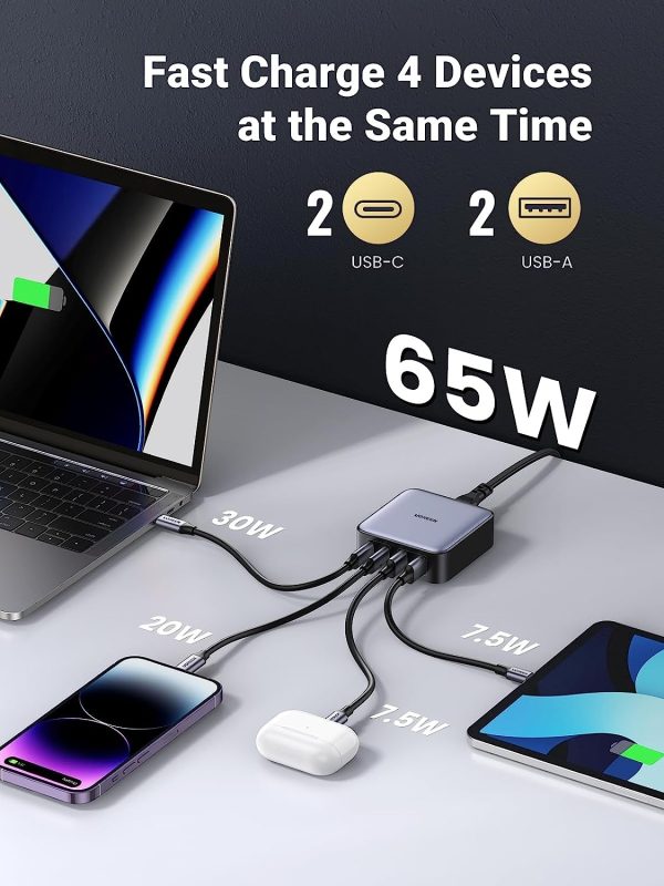 UGREEN 15611 65W USB-C Charger, Nexode 4-Port GaN II Charging Station - Image 3