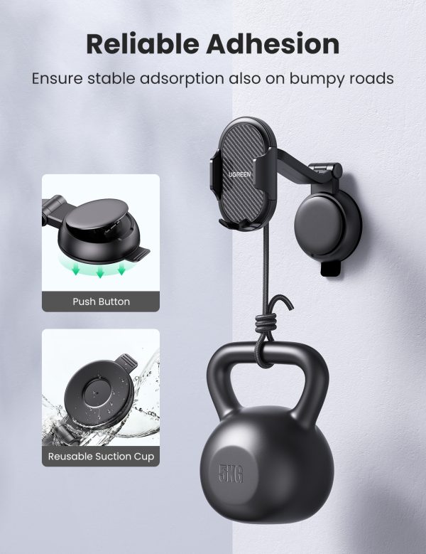 UGREEN 20473 Waterfall-Shaped Suction Cup Phone Mount - Image 4