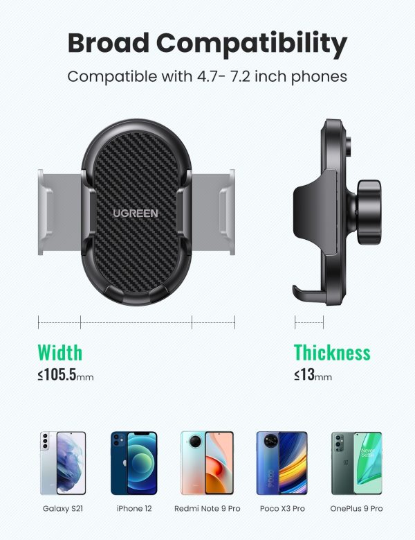UGREEN 20473 Waterfall-Shaped Suction Cup Phone Mount - Image 7