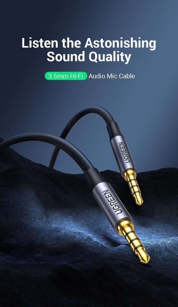 UGREEN 20785 3.5mm Braided 4-Pole Audio Cable Male to Male 3m - Image 5