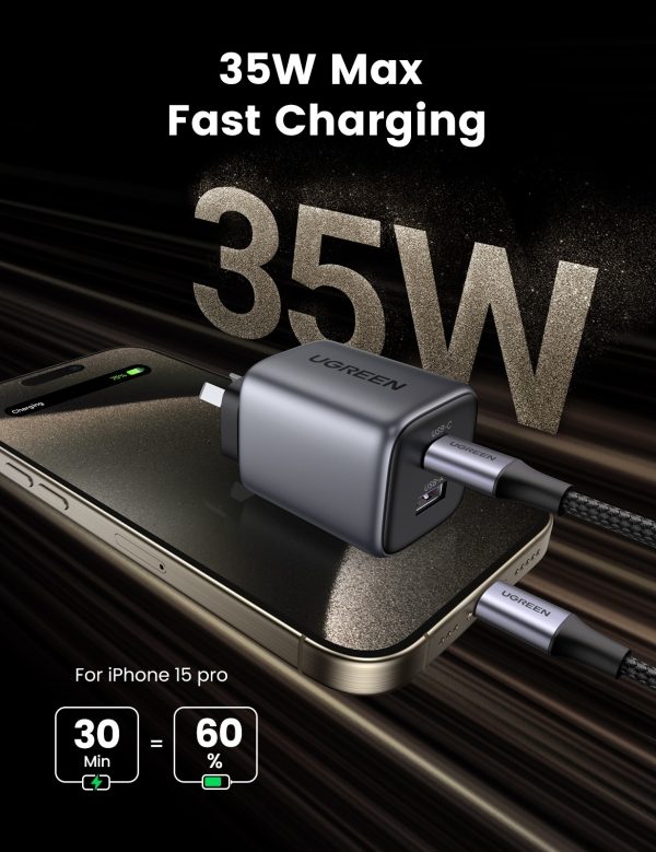 UGREEN 25112A Nexode 35W Dual Ports GaN Wall Power Charger - Image 4