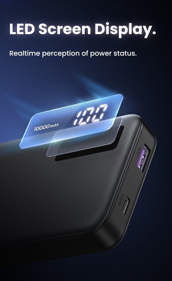 UGREEN 25742 10000mAh Two-way Fast Charging Power Bank Black - Image 4