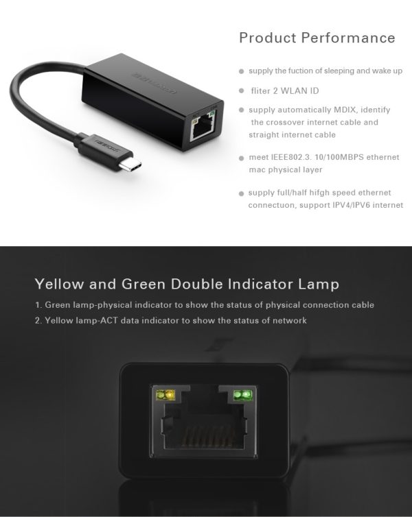 UGREEN 30287 USB-C 10/100Mbps Ethernet Adapter - Image 3