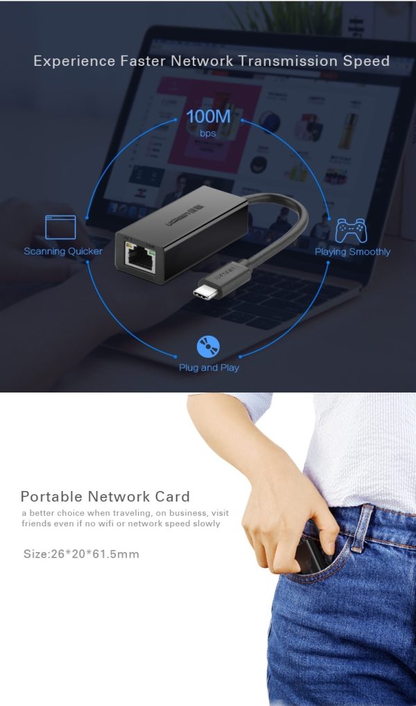 UGREEN 30287 USB-C 10/100Mbps Ethernet Adapter - Image 6