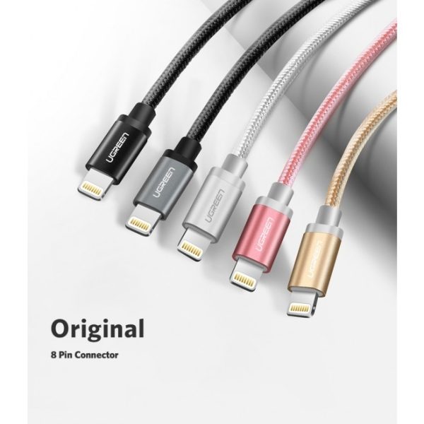 UGREEN 30587 iPhone 8-pin to USB2.0 Sync & Charging Cable 1M Gold - Image 3