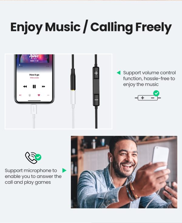 UGREEN 30759 iPhone 8-pin to 3.5mm Headphone Adapter - Image 3