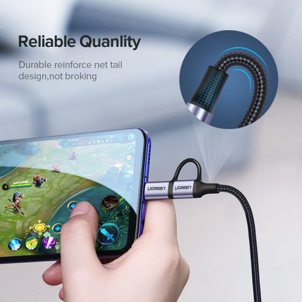 UGREEN 30875 2-in-1 USB-A to Micro USB / USB-C Cable 1m - Image 6