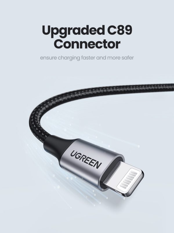 UGREEN 60163 USB-A to 8-pin iPhone Charging Cable 2M Silver - Image 2