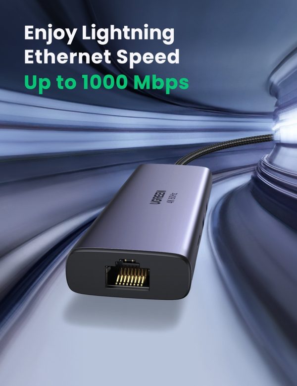 UGREEN 60515 USB-C to HDMI/Ethernet Adapter with Card Reader - Image 6