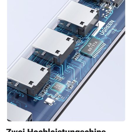 UGREEN 60554 USB 3.0 to Ethernet Adapter 5 in 1 Multiport Hub with Gigabit RJ45 - Image 6