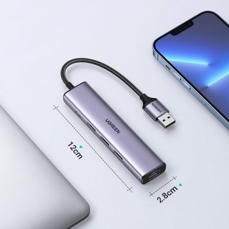 UGREEN 60554 USB 3.0 to Ethernet Adapter 5 in 1 Multiport Hub with Gigabit RJ45 - Image 7