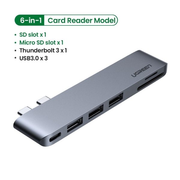 UGREEN 60560 USB-C Hub for MacBook Aluminum Type-C Adapter with 3 USB 3.0 100W - Image 2