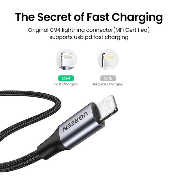 UGREEN 60759 USB-C to iPhone 8-pin Fast-Charging Cable 1M - Image 4