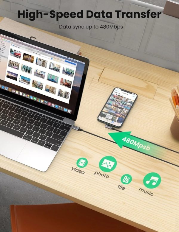 UGREEN 60765 90 Degree USB-C to iPhone 8-pin Cable 2M - Image 7