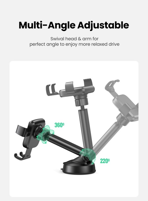 UGREEN 60990 Gravity Phone Holder with Suction Cup (Black) - Image 2