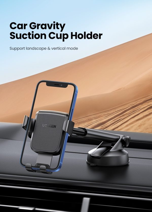 UGREEN 60990 Gravity Phone Holder with Suction Cup (Black) - Image 4
