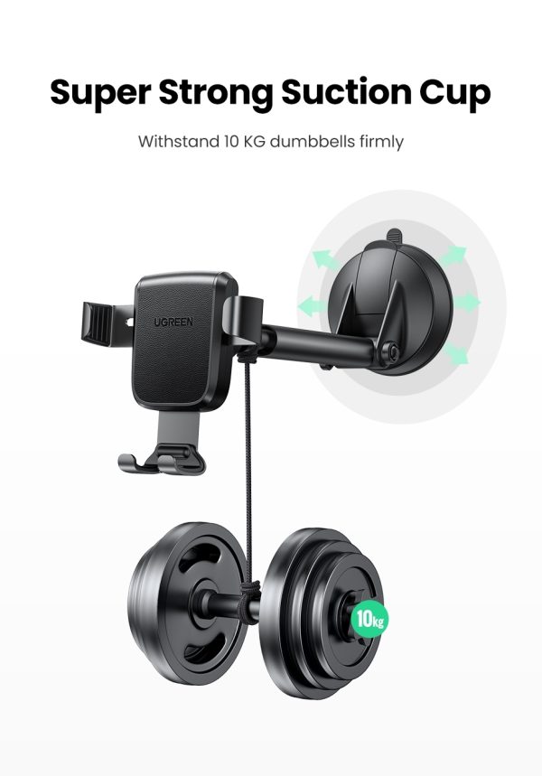 UGREEN 60990 Gravity Phone Holder with Suction Cup (Black) - Image 5