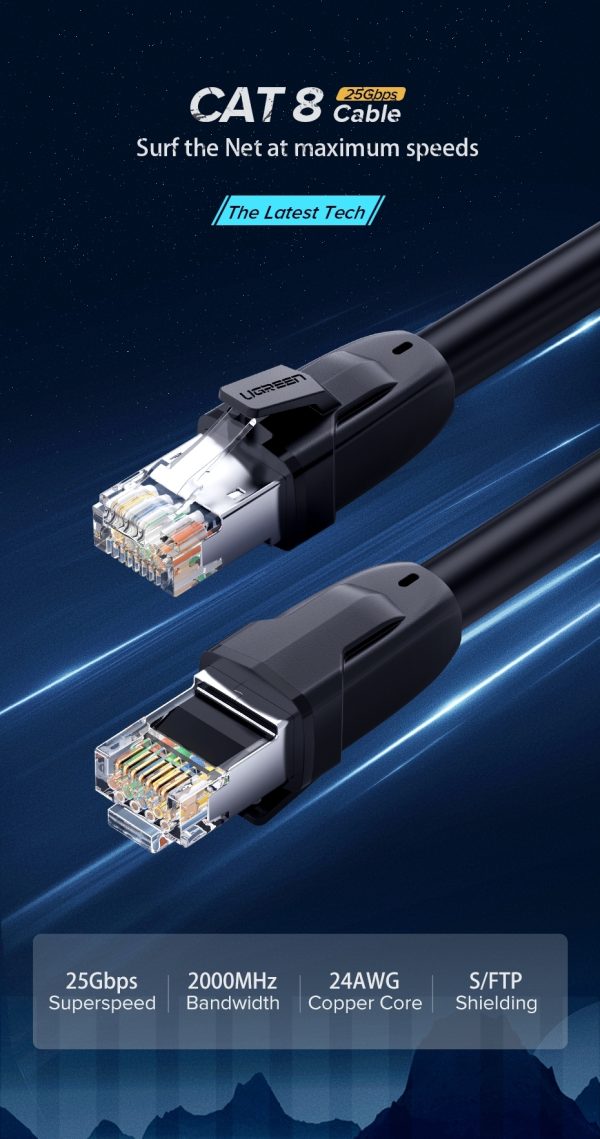 UGREEN 70172 Cat 8 Pure Copper Patch Cord Network Cable 5M - Image 5