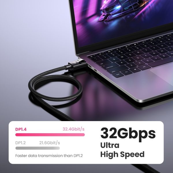 UGREEN 80393 DP V1.4 Male to Male Plastic Case Braided Cable 3M - Image 4