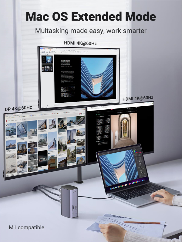 UGREEN 90325 13-in-1 USB-C Triple Display Docking Station - Image 5