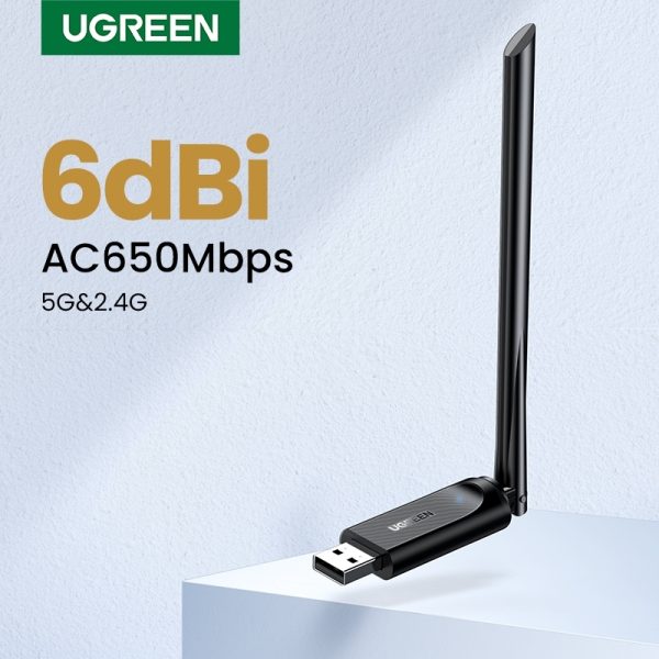 UGREEN 90339 AC650 High-Gain Dual Band Wireless USB Adapter - Image 3