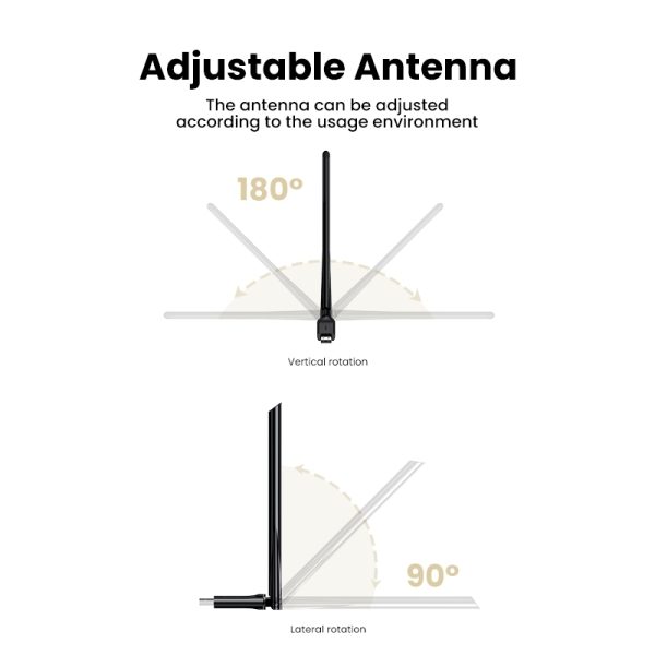 UGREEN 90339 AC650 High-Gain Dual Band Wireless USB Adapter - Image 4