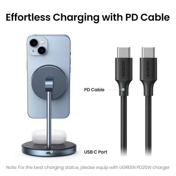 UGREEN 90668 2-in-1 Magnetic Wireless Charging Station - Image 8