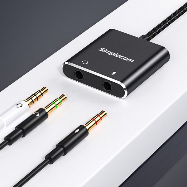 Simplecom CA152 USB to 3.5mm Audio and Microphone Sound Card Adapter for TRS or TRRS Headset with Mic - Image 2