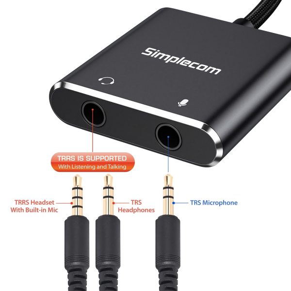 Simplecom CA152 USB to 3.5mm Audio and Microphone Sound Card Adapter for TRS or TRRS Headset with Mic - Image 3