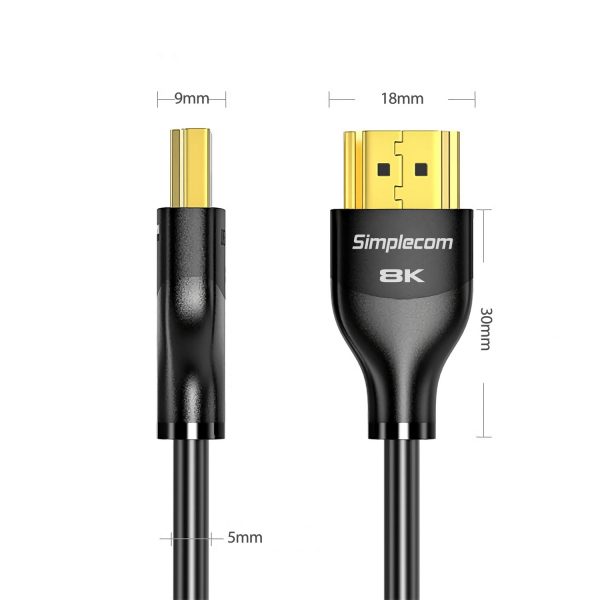 Simplecom CAH520 Ultra High Speed HDMI 2.1 Cable 48Gbps 8K@60Hz Slim Flexible 2M - Image 4
