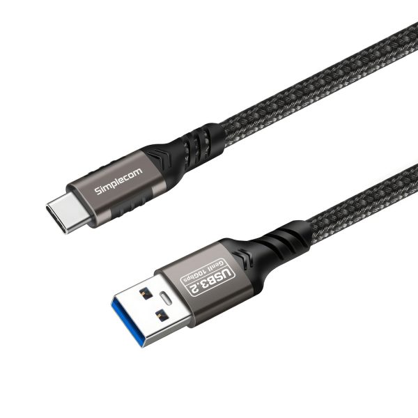 Simplecom CAU520 USB-A to USB-C Data and Charging Cable USB 3.2 Gen2 10Gbps 2M - Image 2