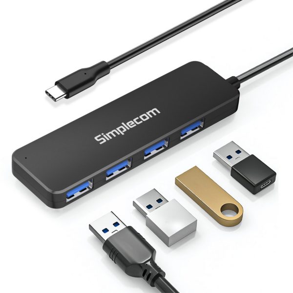 Simplecom CH340 Compact USB-C to 4 Port USB-A Hub USB 3.2 Gen1 - Image 2