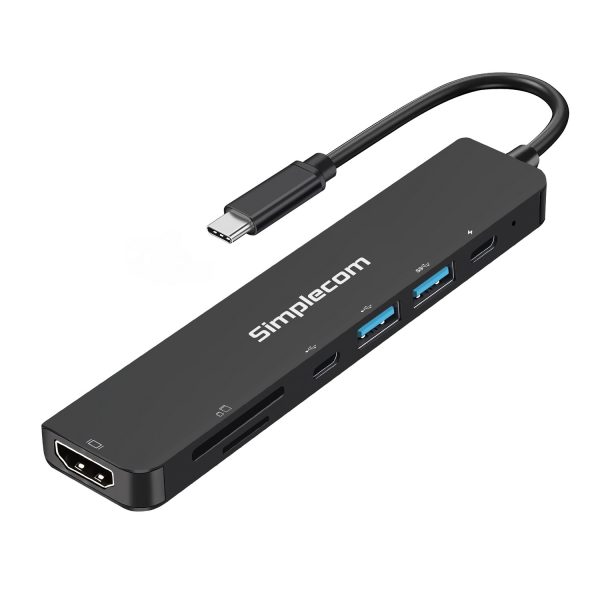 Simplecom CH547 USB-C 7-in-1 Multiport Adapter USB Hub HDMI Card Reader PD - Image 2